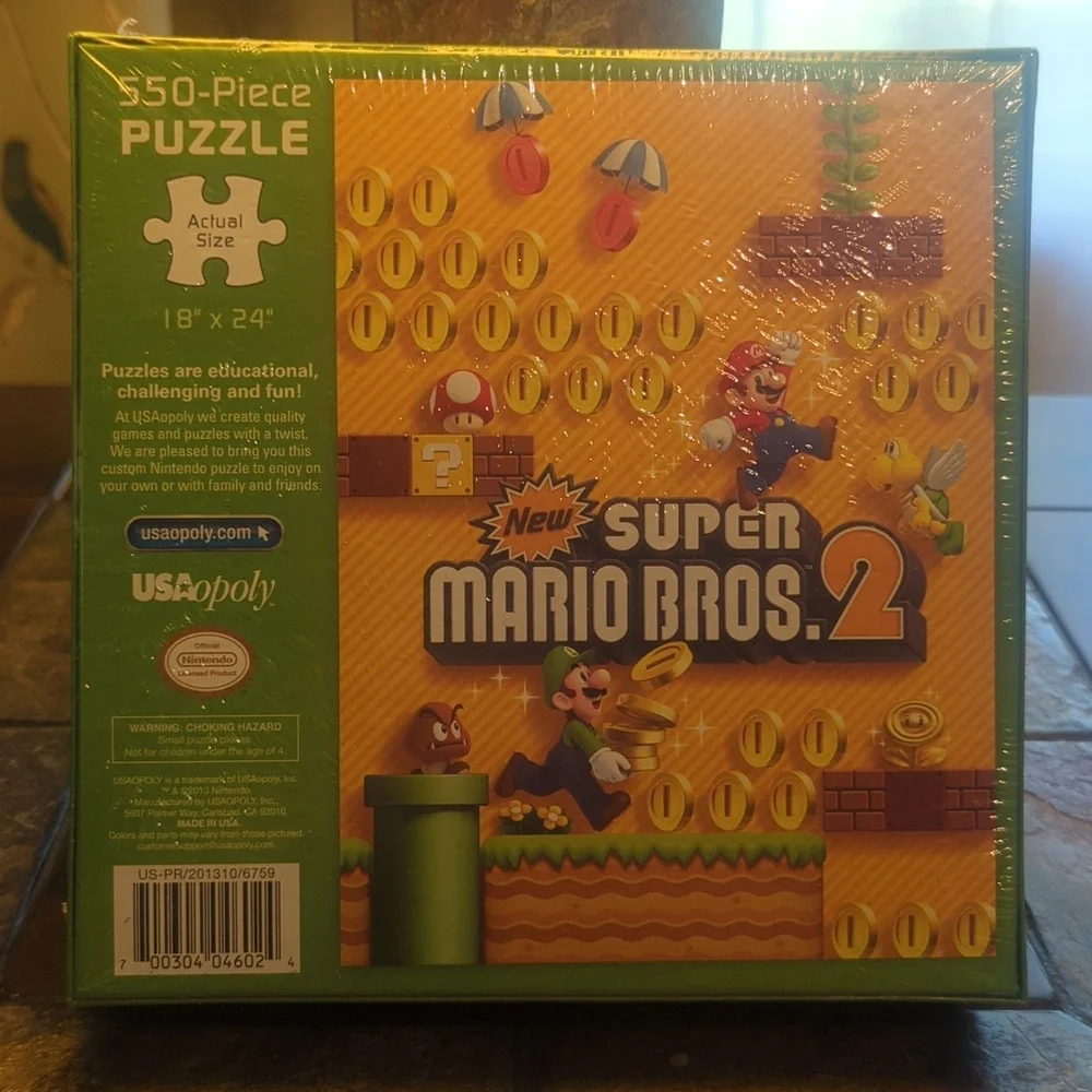 Super Mario Bros. 2 550 Piece Collector's Puzzle NWT - Picture 2 of 3